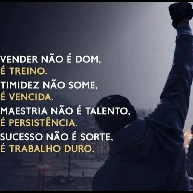 Vender não é dom, é treino. Timidez não some, é vencida. Maestria não é talento, é persistência. Sucesso não é sorte, é trabalho duro.