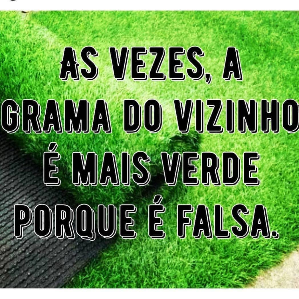 Às vezes a grama do vizinho é mais verde porque é falsa.