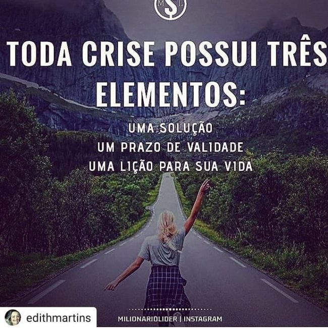 Toda crise possui 3 elementos. Uma solução. Um prazo de validade. Uma lição para sua vida. Toda crise possui 3 elementos. Uma solução. Um prazo de validade. Uma lição para sua vida.