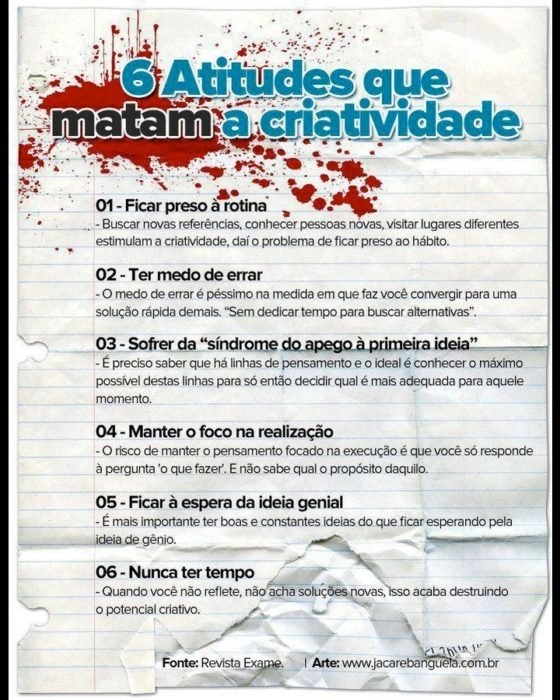 6 atitudes que matam a criatividade 6 atitudes que matam a criatividade